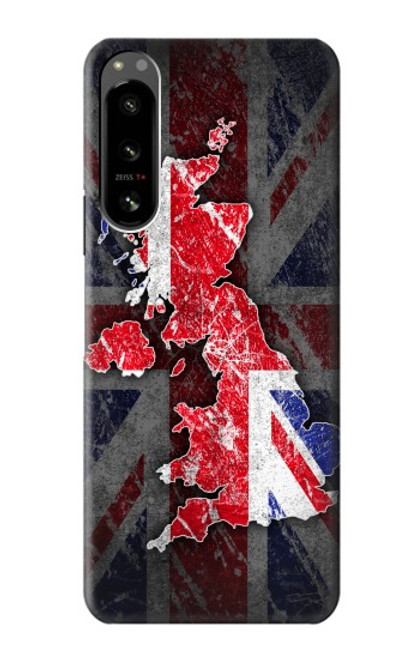 W2936 UK British Flag Map Hülle Schutzhülle Taschen und Leder Flip für Sony Xperia 5 IV