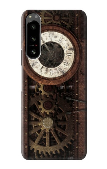 W3221 Steampunk Clock Gears Hülle Schutzhülle Taschen und Leder Flip für Sony Xperia 5 IV