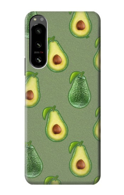 W3285 Avocado Fruit Pattern Hülle Schutzhülle Taschen und Leder Flip für Sony Xperia 5 IV