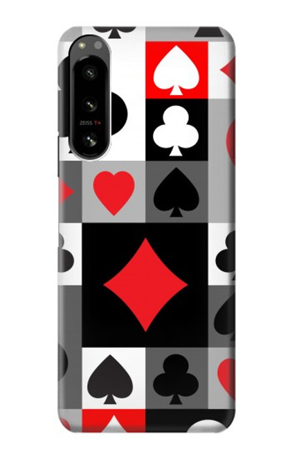 W3463 Poker Card Suit Hülle Schutzhülle Taschen und Leder Flip für Sony Xperia 5 IV