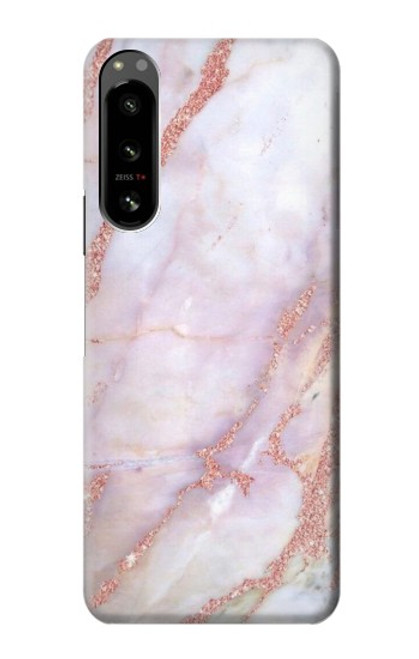 W3482 Soft Pink Marble Graphic Print Hülle Schutzhülle Taschen und Leder Flip für Sony Xperia 5 IV