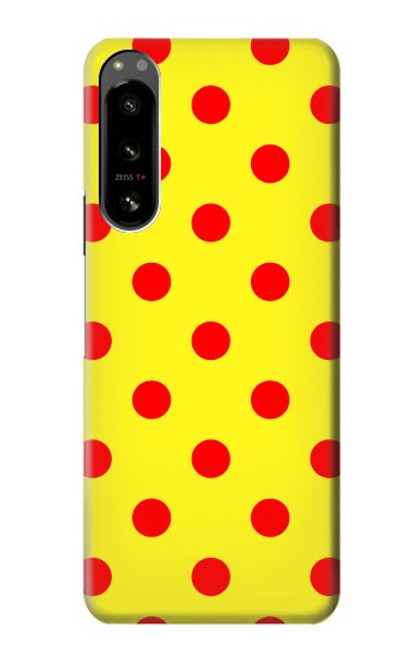 W3526 Red Spot Polka Dot Hülle Schutzhülle Taschen und Leder Flip für Sony Xperia 5 IV