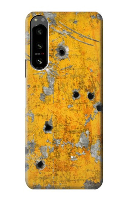W3528 Bullet Rusting Yellow Metal Hülle Schutzhülle Taschen und Leder Flip für Sony Xperia 5 IV
