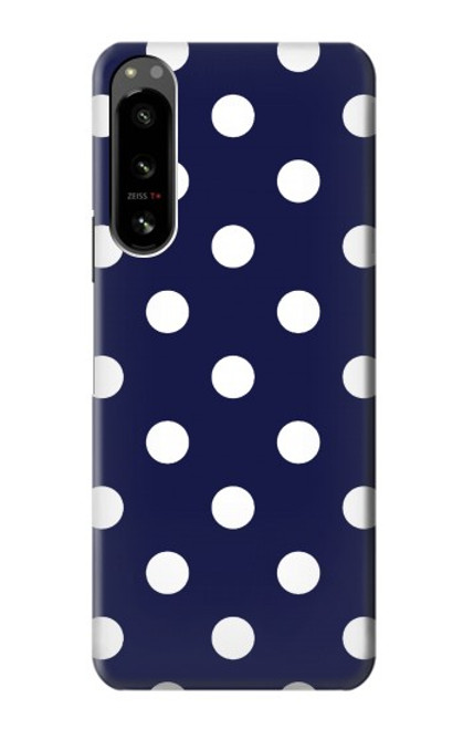 W3533 Blue Polka Dot Hülle Schutzhülle Taschen und Leder Flip für Sony Xperia 5 IV