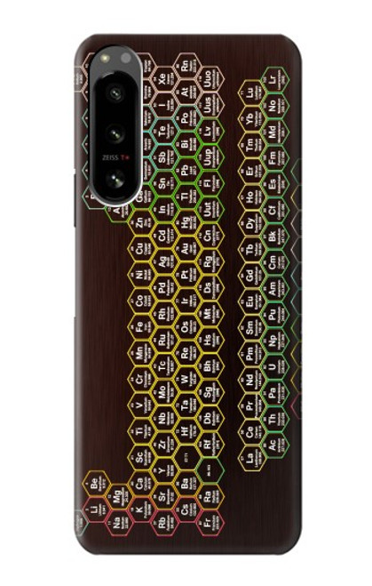 W3544 Neon Honeycomb Periodic Table Hülle Schutzhülle Taschen und Leder Flip für Sony Xperia 5 IV