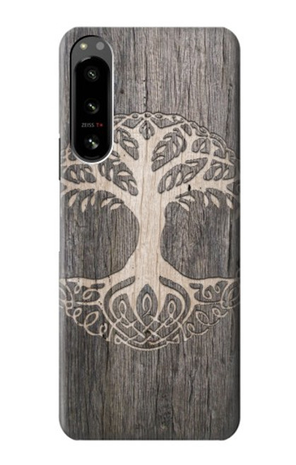 W3591 Viking Tree of Life Symbol Hülle Schutzhülle Taschen und Leder Flip für Sony Xperia 5 IV