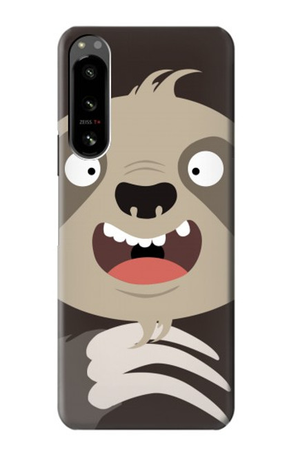 W3855 Sloth Face Cartoon Hülle Schutzhülle Taschen und Leder Flip für Sony Xperia 5 IV