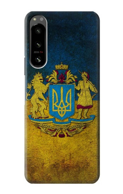 W3858 Ukraine Vintage Flag Hülle Schutzhülle Taschen und Leder Flip für Sony Xperia 5 IV