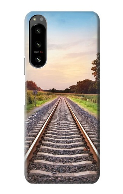 W3866 Railway Straight Train Track Hülle Schutzhülle Taschen und Leder Flip für Sony Xperia 5 IV