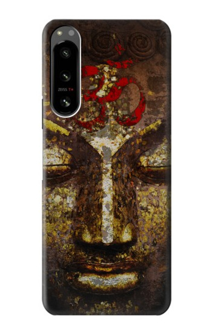 W3874 Buddha Face Ohm Symbol Hülle Schutzhülle Taschen und Leder Flip für Sony Xperia 5 IV