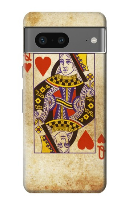 W2833 Poker Card Queen Hearts Hülle Schutzhülle Taschen und Leder Flip für Google Pixel 7