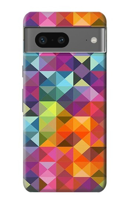 W3477 Abstract Diamond Pattern Hülle Schutzhülle Taschen und Leder Flip für Google Pixel 7