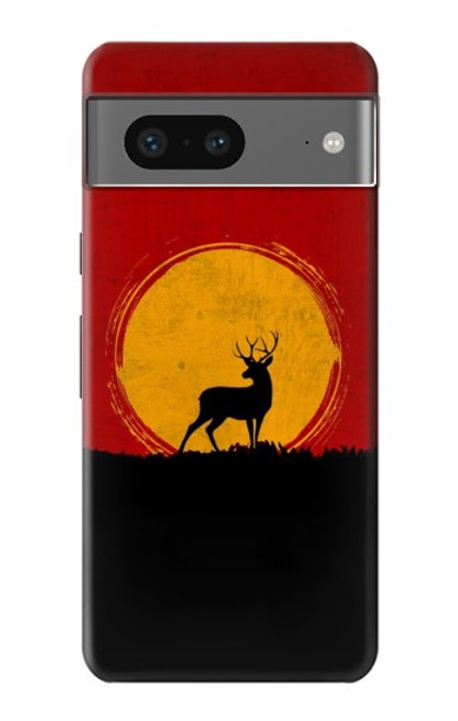 W3513 Deer Sunset Hülle Schutzhülle Taschen und Leder Flip für Google Pixel 7