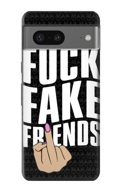 W3598 Middle Finger Fuck Fake Friend Hülle Schutzhülle Taschen und Leder Flip für Google Pixel 7