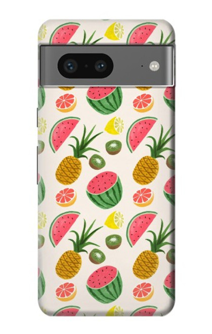 W3883 Fruit Pattern Hülle Schutzhülle Taschen und Leder Flip für Google Pixel 7