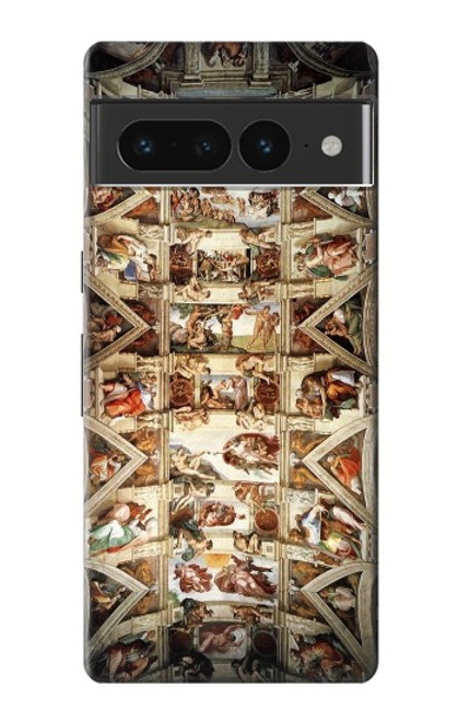 W0177 Michelangelo Chapel ceiling Hülle Schutzhülle Taschen und Leder Flip für Google Pixel 7 Pro
