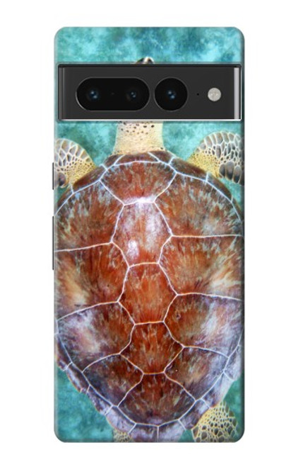 W1424 Sea Turtle Hülle Schutzhülle Taschen und Leder Flip für Google Pixel 7 Pro