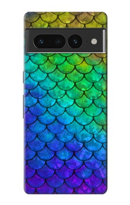 W2930 Mermaid Fish Scale Hülle Schutzhülle Taschen und Leder Flip für Google Pixel 7 Pro