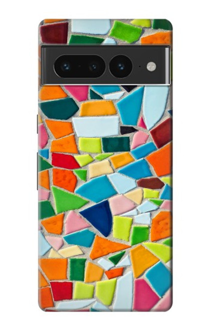 W3391 Abstract Art Mosaic Tiles Graphic Hülle Schutzhülle Taschen und Leder Flip für Google Pixel 7 Pro