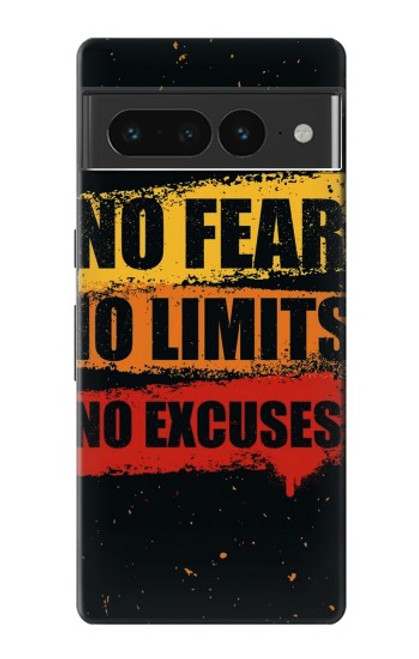 W3492 No Fear Limits Excuses Hülle Schutzhülle Taschen und Leder Flip für Google Pixel 7 Pro