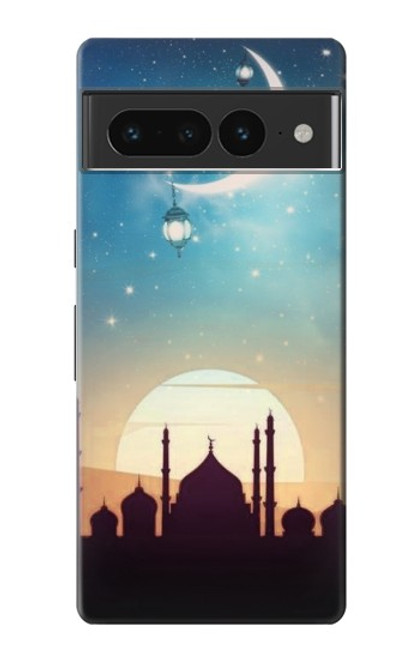 W3502 Islamic Sunset Hülle Schutzhülle Taschen und Leder Flip für Google Pixel 7 Pro