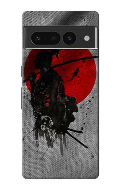 W3517 Japan Flag Samurai Hülle Schutzhülle Taschen und Leder Flip für Google Pixel 7 Pro