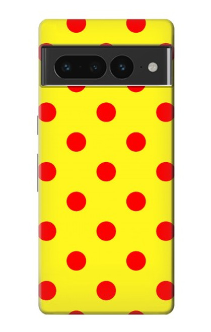 W3526 Red Spot Polka Dot Hülle Schutzhülle Taschen und Leder Flip für Google Pixel 7 Pro