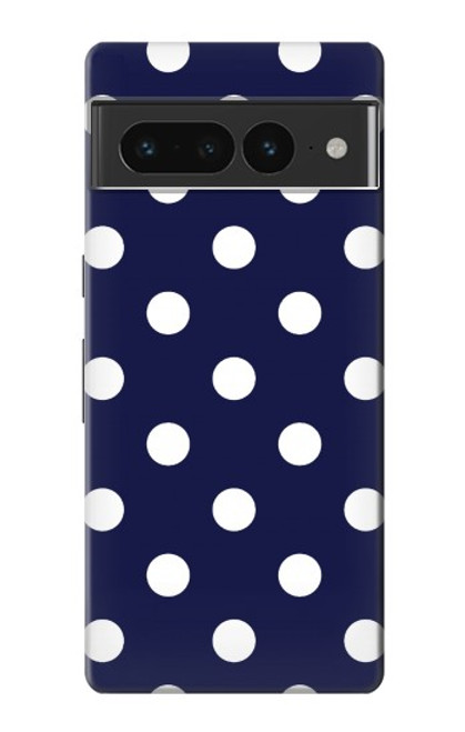 W3533 Blue Polka Dot Hülle Schutzhülle Taschen und Leder Flip für Google Pixel 7 Pro