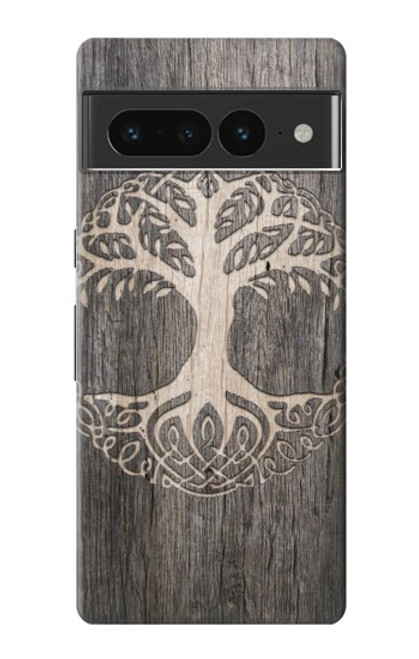 W3591 Viking Tree of Life Symbol Hülle Schutzhülle Taschen und Leder Flip für Google Pixel 7 Pro