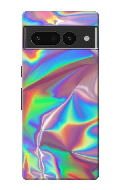 W3597 Holographic Photo Printed Hülle Schutzhülle Taschen und Leder Flip für Google Pixel 7 Pro