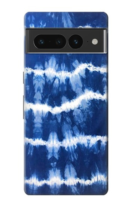 W3671 Blue Tie Dye Hülle Schutzhülle Taschen und Leder Flip für Google Pixel 7 Pro
