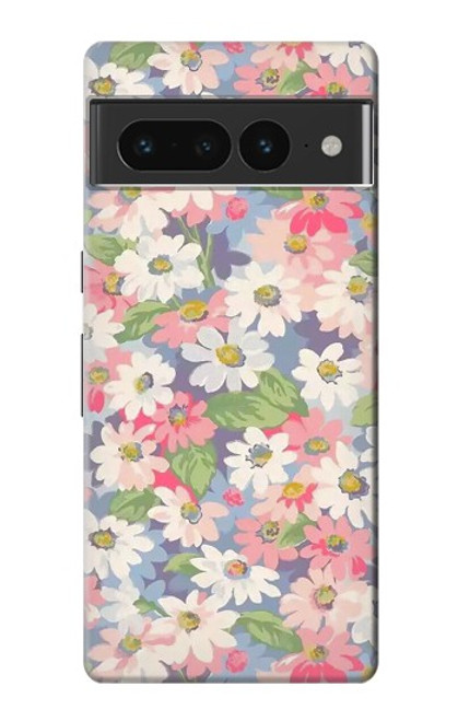 W3688 Floral Flower Art Pattern Hülle Schutzhülle Taschen und Leder Flip für Google Pixel 7 Pro