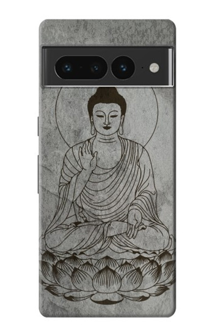 W3873 Buddha Line Art Hülle Schutzhülle Taschen und Leder Flip für Google Pixel 7 Pro