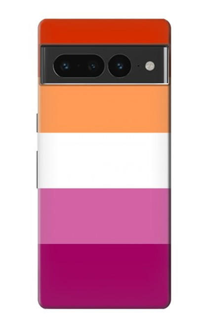 W3887 Lesbian Pride Flag Hülle Schutzhülle Taschen und Leder Flip für Google Pixel 7 Pro