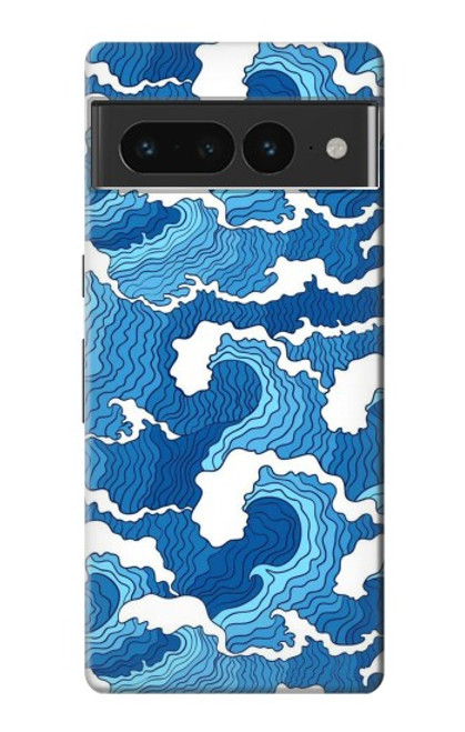 W3901 Aesthetic Storm Ocean Waves Hülle Schutzhülle Taschen und Leder Flip für Google Pixel 7 Pro