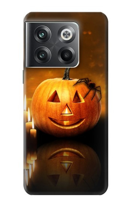 W1083 Pumpkin Spider Candles Halloween Hülle Schutzhülle Taschen und Leder Flip für OnePlus Ace Pro