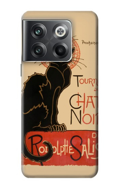 W2739 Chat Noir Black Cat Vintage Hülle Schutzhülle Taschen und Leder Flip für OnePlus Ace Pro