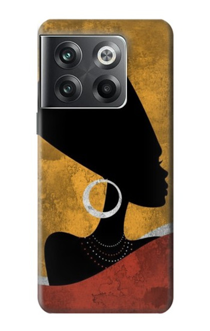 W3453 African Queen Nefertiti Silhouette Hülle Schutzhülle Taschen und Leder Flip für OnePlus Ace Pro