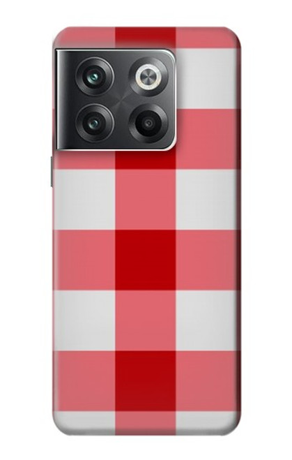 W3535 Red Gingham Hülle Schutzhülle Taschen und Leder Flip für OnePlus Ace Pro