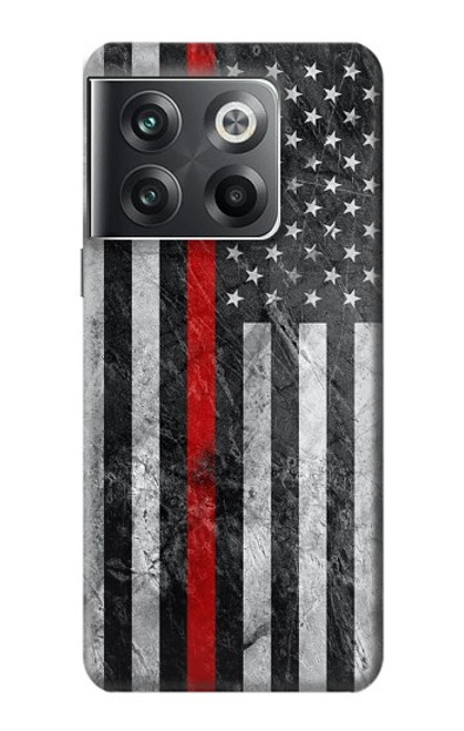 W3687 Firefighter Thin Red Line American Flag Hülle Schutzhülle Taschen und Leder Flip für OnePlus Ace Pro