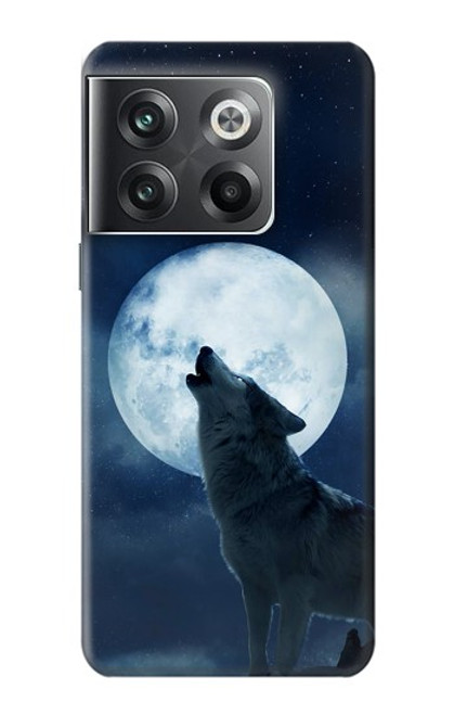 W3693 Grim White Wolf Full Moon Hülle Schutzhülle Taschen und Leder Flip für OnePlus Ace Pro