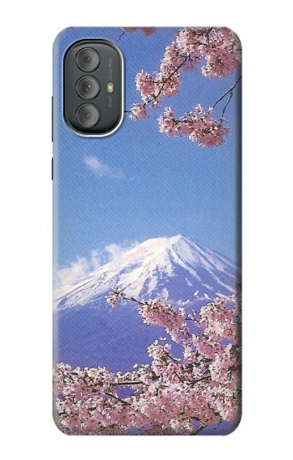 W1060 Mount Fuji Sakura Cherry Blossom Hülle Schutzhülle Taschen und Leder Flip für Motorola Moto G Power 2022, G Play 2023