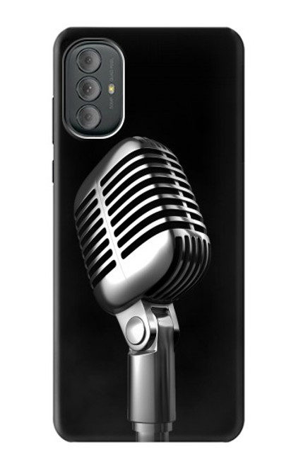 W1672 Retro Microphone Jazz Music Hülle Schutzhülle Taschen und Leder Flip für Motorola Moto G Power 2022, G Play 2023