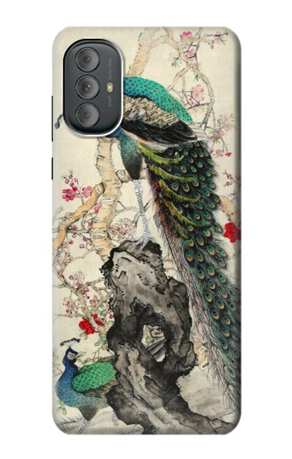 W2086 Peacock Painting Hülle Schutzhülle Taschen und Leder Flip für Motorola Moto G Power 2022, G Play 2023