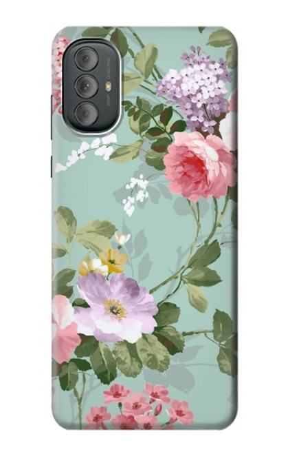 W2178 Flower Floral Art Painting Hülle Schutzhülle Taschen und Leder Flip für Motorola Moto G Power 2022, G Play 2023