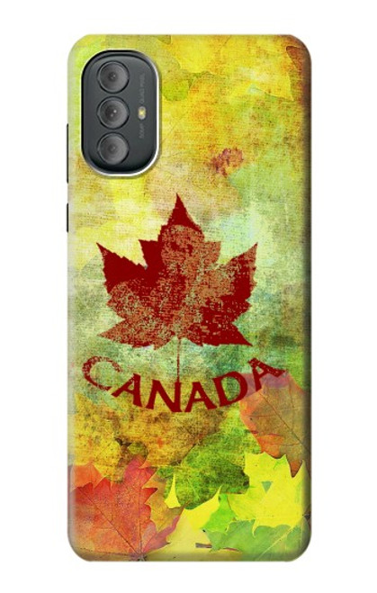 W2523 Canada Autumn Maple Leaf Hülle Schutzhülle Taschen und Leder Flip für Motorola Moto G Power 2022, G Play 2023