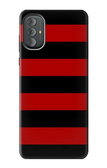 W2638 Black and Red Striped Hülle Schutzhülle Taschen und Leder Flip für Motorola Moto G Power 2022, G Play 2023
