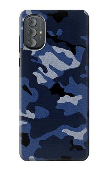 W2959 Navy Blue Camo Camouflage Hülle Schutzhülle Taschen und Leder Flip für Motorola Moto G Power 2022, G Play 2023