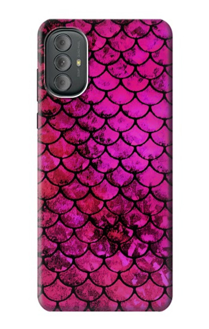 W3051 Pink Mermaid Fish Scale Hülle Schutzhülle Taschen und Leder Flip für Motorola Moto G Power 2022, G Play 2023