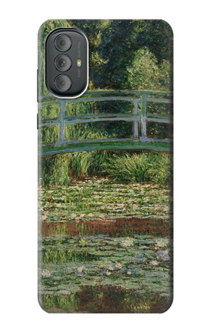 W3674 Claude Monet Footbridge and Water Lily Pool Hülle Schutzhülle Taschen und Leder Flip für Motorola Moto G Power 2022, G Play 2023